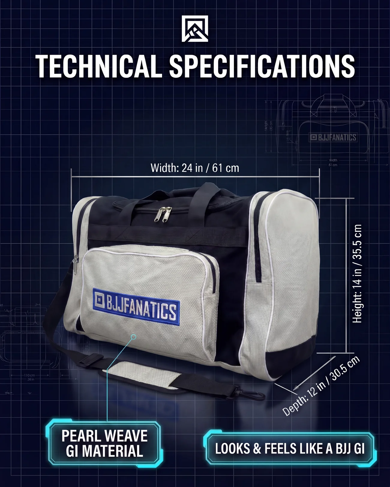 BJJ Fanatics Gi Bag (Gi Material) - Image 3