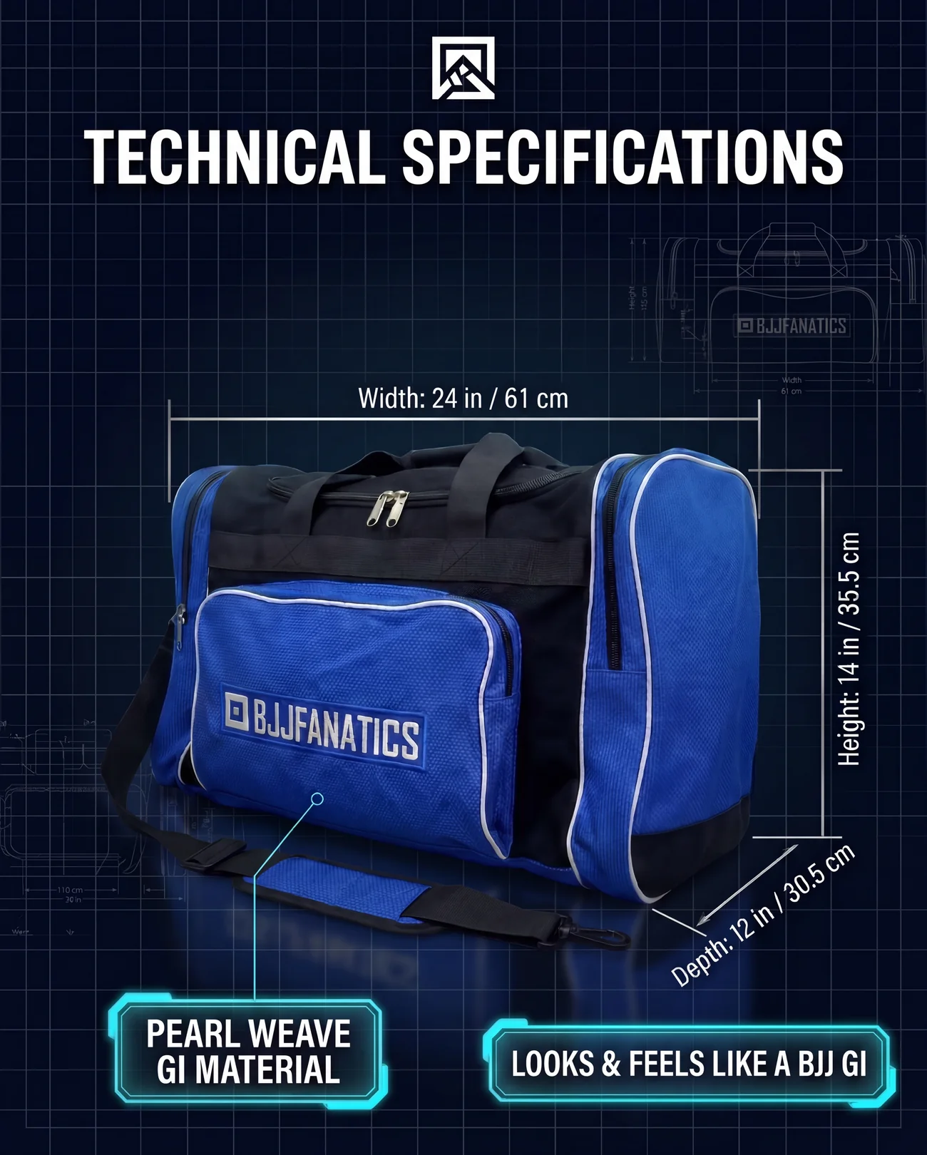 BJJ Fanatics Gi Bag (Gi Material) - Image 4