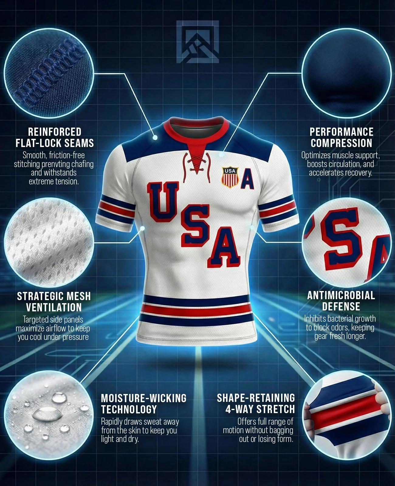 USA Hockey Gold Rashguard - Image 5